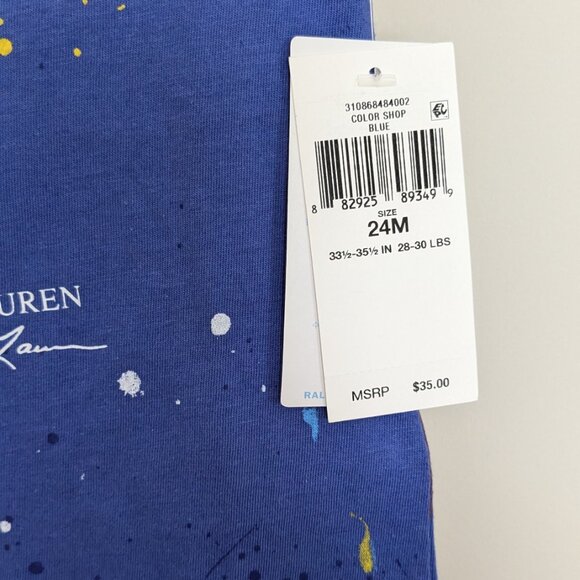 NWT Polo by Ralph Lauren Paint Splatter Cotton Jersey T-Shirt Size 24m - Picture 2 of 4